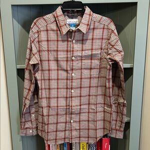 Columbia plaid button up shirt size Medium.